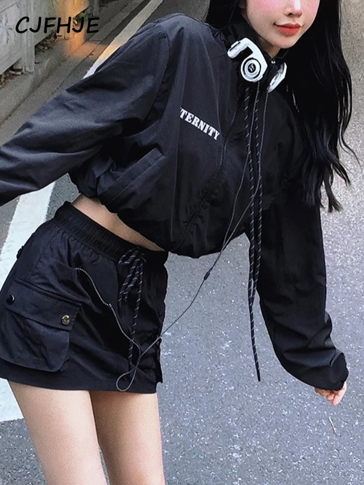 CJFHJE осенний комплект из двух предметов с юбкой женская сексуальная спортивная