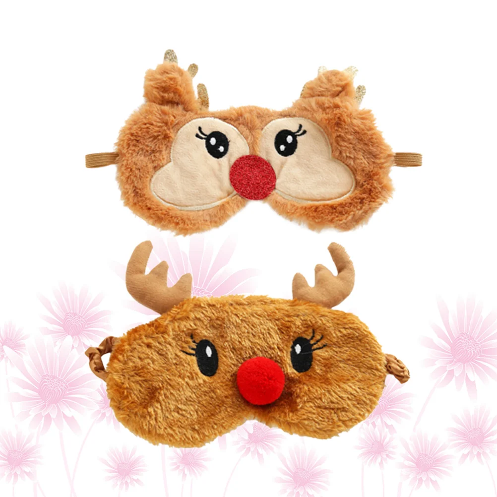 

2Pcs Plush Eyeshade Eye-Shade Elastic Blinder Cartoon Eye for Sleeping
