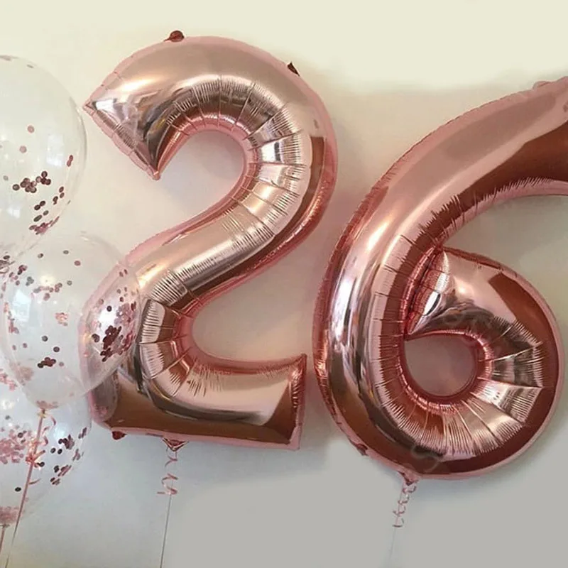 

40 inch Big Foil Birthday Balloons Air Helium Number Balloon Figures Birthday Ballon Party Decoration Kids Baby Shower Baloons