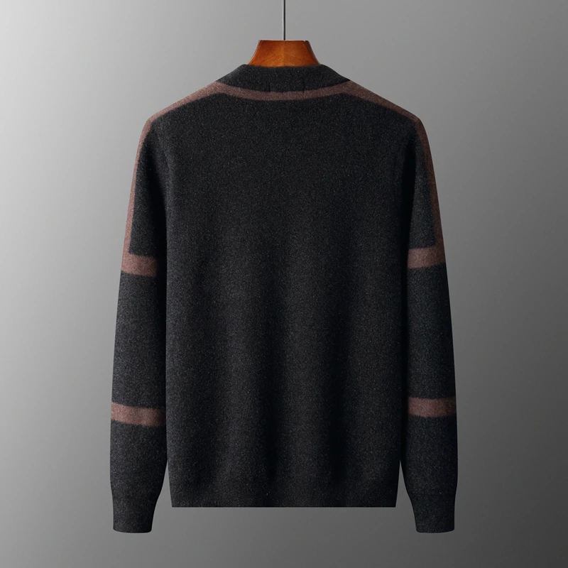 Новинка осень/зима вязаный кардиган утепленная кожа свитер куртка мужская