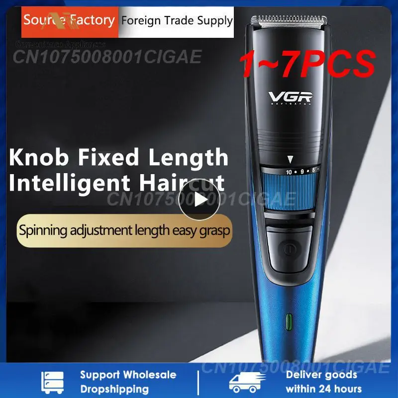 

1~7PCS Hair Trimmer Professional Hair Cutting Machine Rechargeable Hair Clipper Cordless Haircut Barber Trimmer for Men V-052