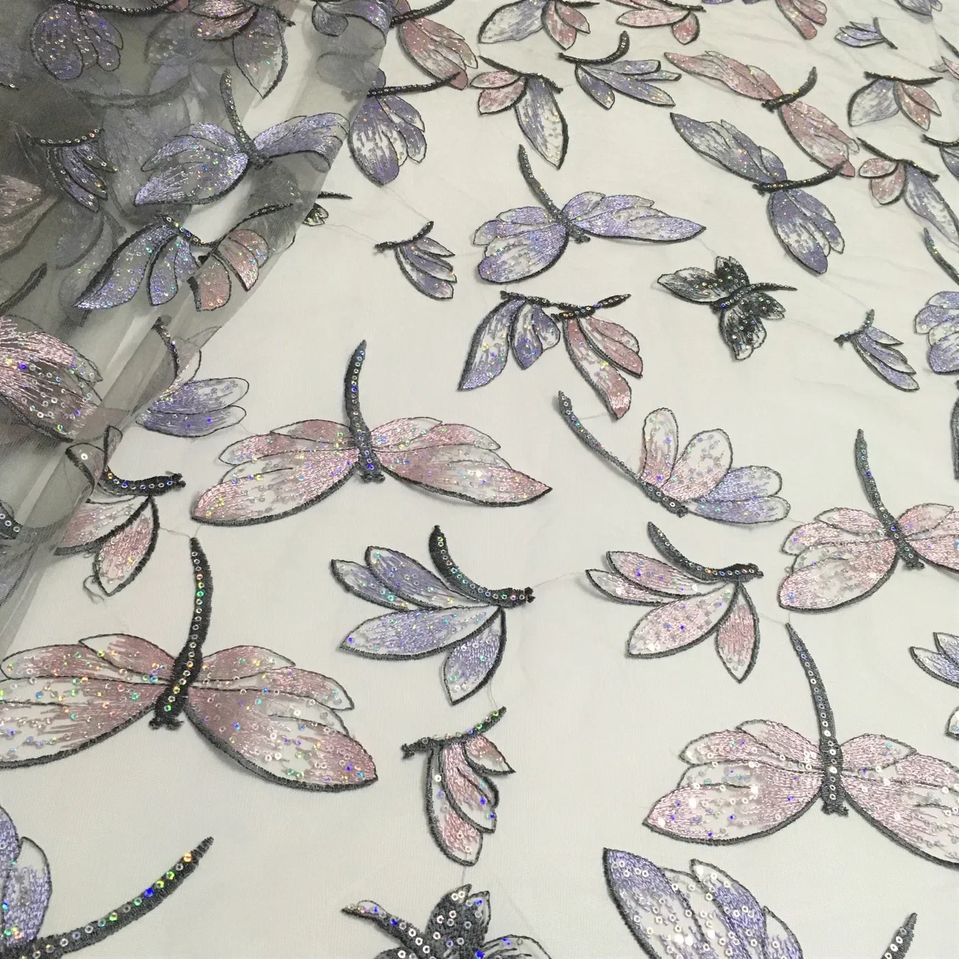 

New Arrival Sequins African Lace Fabric Embroidery French Net Mesh Lace Fabrics With Sequins For Nigerian Party Dress KXC20106C