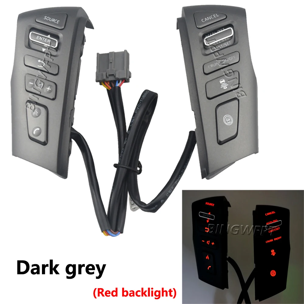 

Серебристый переключатель рулевого колеса для Nissan патруль Y62 2012-2018, кнопка громкости телефона, Bluetooth, круиз-контроля, темно-серый