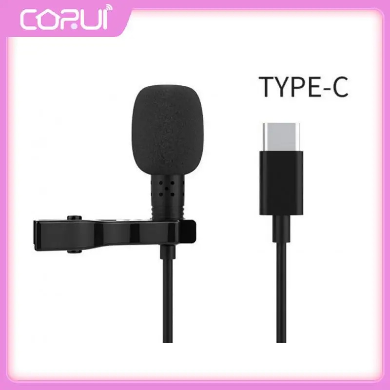 

For Phone Computer Portable Microphone 2 Channel Wired Microphone Collar Clip Convenience Broadcasting Microphone Audio Adapter