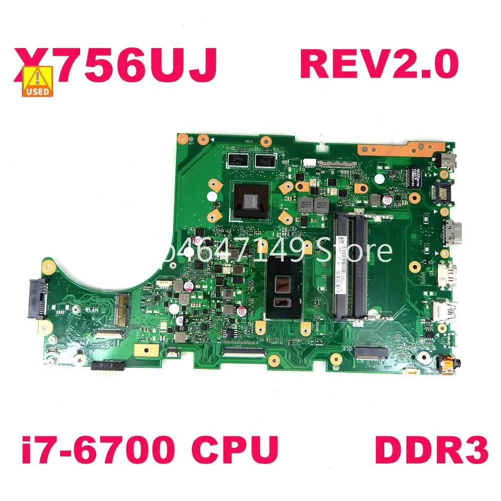 

Материнская плата X756UJ REV2.0 i7-6500CPU DDR3 для Asus X756U X756UB X756UX X756UW X756UV X756UQ, б/у материнская плата для ноутбука