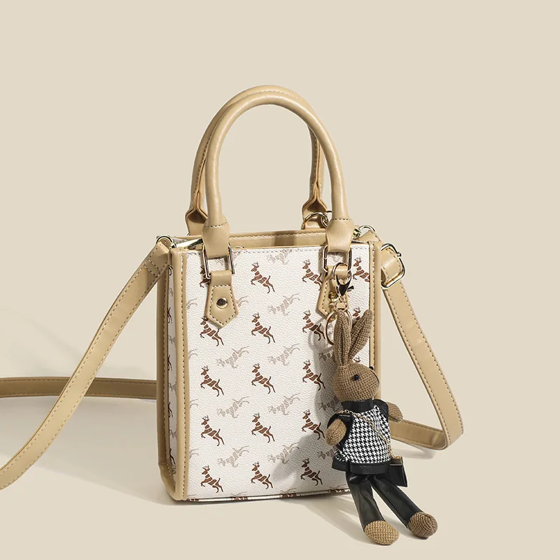 

Classical Printing Rectangle Bags Simple Printing Leather Bags Lightweight Crossbody Bags Personality Shoulder Bags