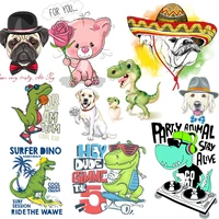 cartoon dinosaur clothing thermoadhesive patches iron on patches design luxury custom patch heat transfer stickers for t shirt