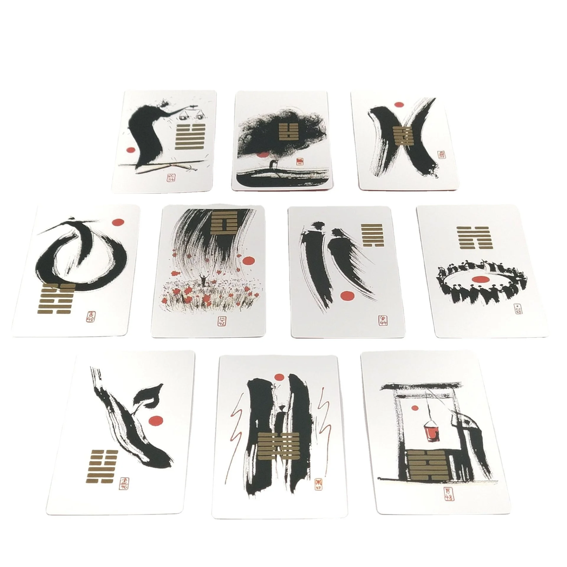 Купить 12*7 см I CHING Таро колода карты Оракл развлекательная карточная игра для судьбы гадания хобби Таро карточка с бумажным руководством