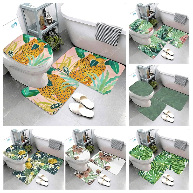 

Anti-slip Bath Mat Bathroom Rug Shower Mat Decorative Absorbent Foot Mat Entrance Bathtub toilet rug simple Nordic Modern plant