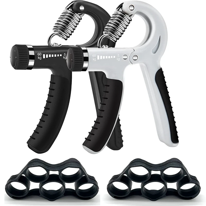 

Grip Strength Trainer Non-Slip Grips Silicone Finger Exerciser Hand Grip Strengthener Adjustable Resistance 11-132Lbs