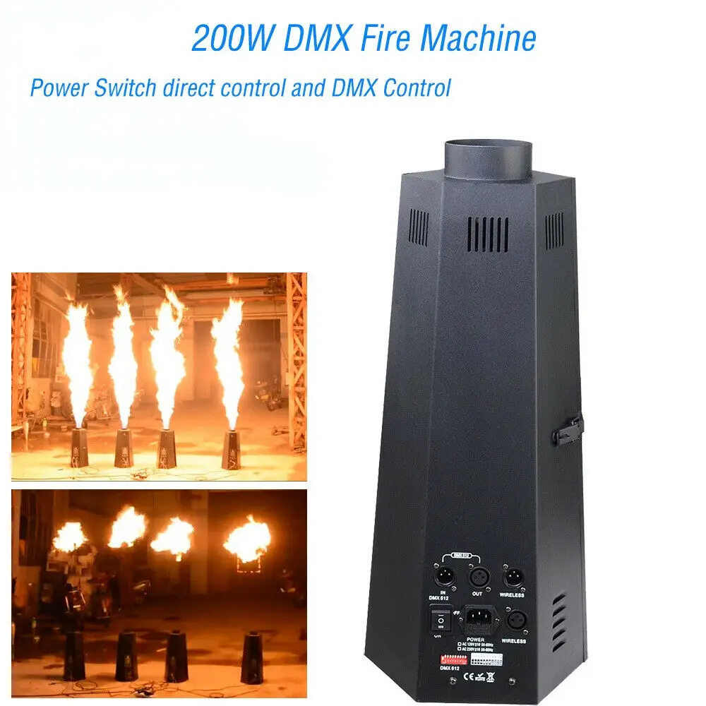 

(2Pcs/Lot) Stage Flame Effect Equipment 6 Sides Shape 200W Fire Machine Making Flame 3 Meters High Dmx Stage Fire Machine