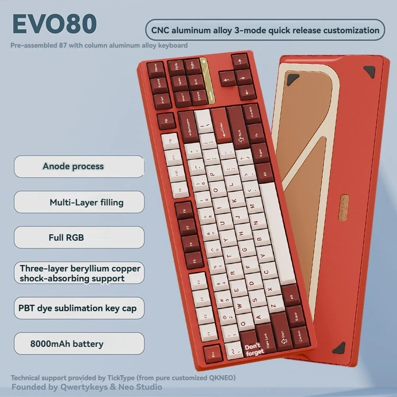 EVO80 Алюминиевая механическая клавиатура Трехрежимная Bluetooth/Беспроводная
