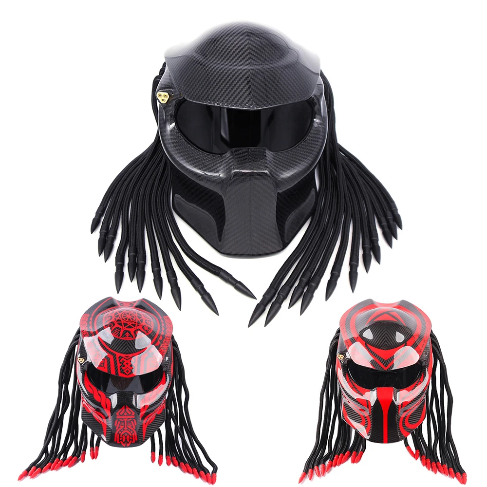 Мотоциклетный шлем Predator из углеродного волокна классный модульный откидной Alien