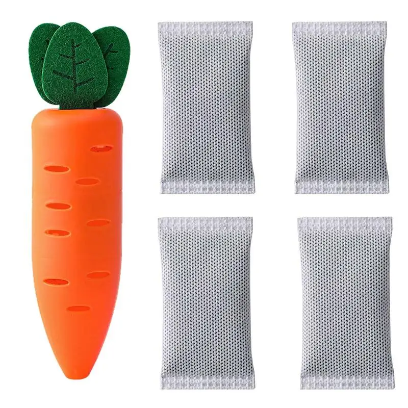 

Mini Carrot Shape Deodorant Box Multifunctional Odor Remove Activated Carbon Container Smell Remover For Closet Refrigerator