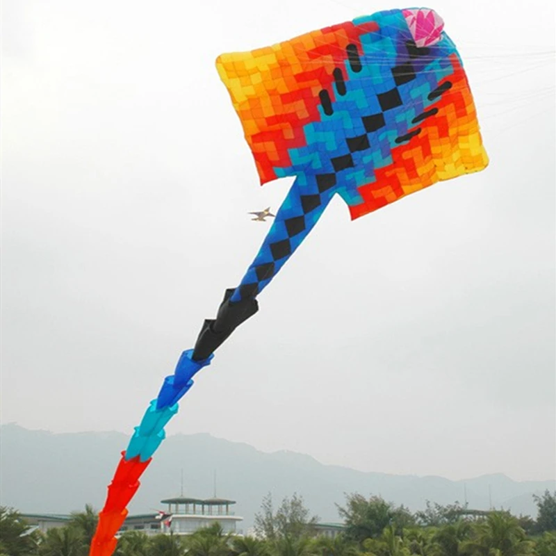 

free shipping 15m devil fish kite flying large soft kite for adults kites pendant diy colors professional kites factory weifang