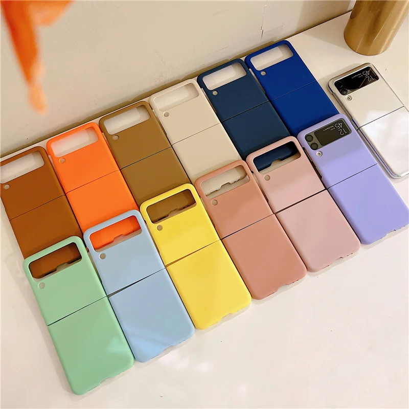 Candy Color Case For Samsung Galaxy Z Flip 3 5G Full Protection Ultra Thin Hard PC Shockproof Phone Cover For Samsung Z Flip3 5G