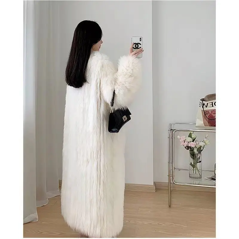 Autumn And Winter 2022 New Korean Fashion Temperament Slim Fit Versatile Mid Length Faux Fur Coat Goddess Style Plush Coat Trend