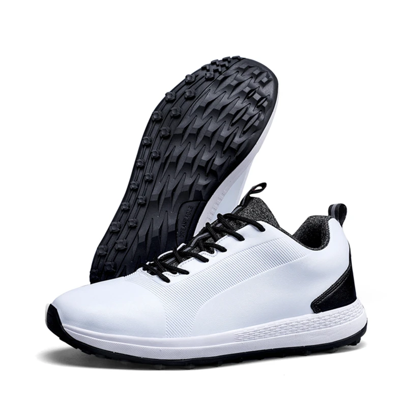 

Men Professional Golf Shoes Waterproof Spikes Golf Sneakers Black White Mens Golf Trainers Big Size Golf Shoes for Men
