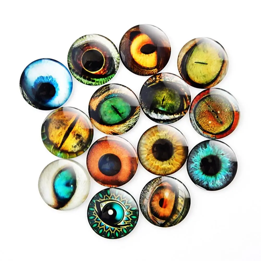 

10mm 100pcs Glass Dolls Eyes Animal Snake Devil Eye Diy Crafts For Puppets Clay Doll Making Sculptures Props Gem Accessories