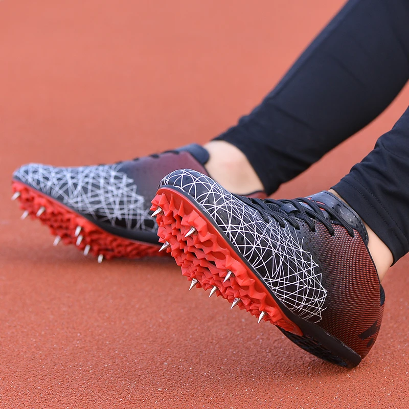 Spikes Training Shoes Running Shoes Men Women Students Kids Racing Sneakers Track and Field Shoes Lightweight Trainers
