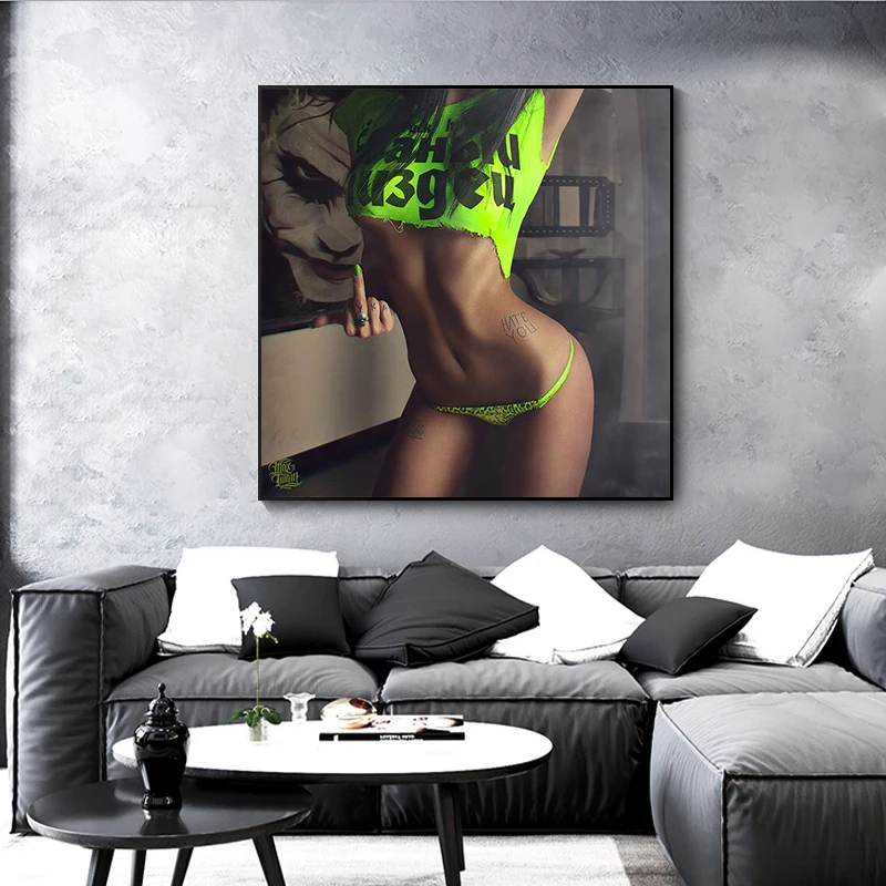 Тату-девушка с цветами на голове в Волшебном лесу винтажная Картина холсте