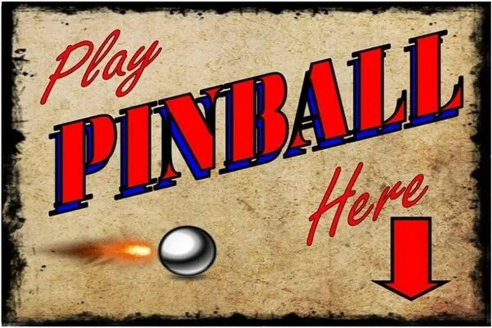 

Pinballs Room Decor Decoration for Home Bar Billiards Darts Bedroom Wall Decoration Metal Plates Movie Poster Vintage Retro