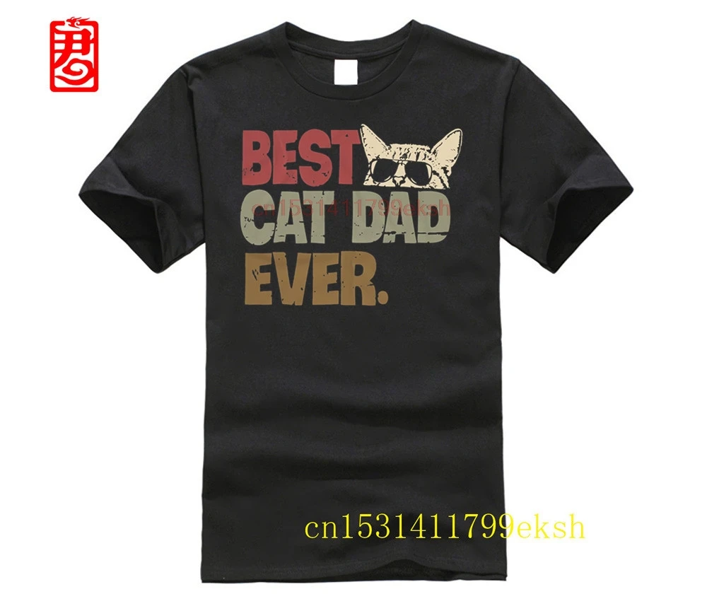 

2023 Brand Best Cat Dad Ever men t-shirt