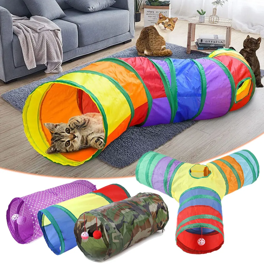 

Cats Tunnel Foldable Pet Cat Toys Kitty Pet Training Interactive Fun Toy Tunnel Bored For Puppy Kitten Rabbit Play Tunnel Tube