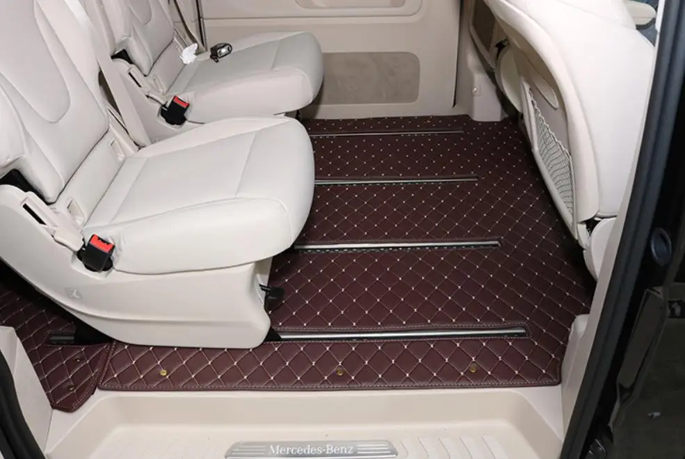 Фото Высокое качество! Полный комплект автомобильных ковриков на заказ для Mercedes Benz V 250 W447 2024-2014, 8-местные водонепроницаемые ковры для V250 2020 №4