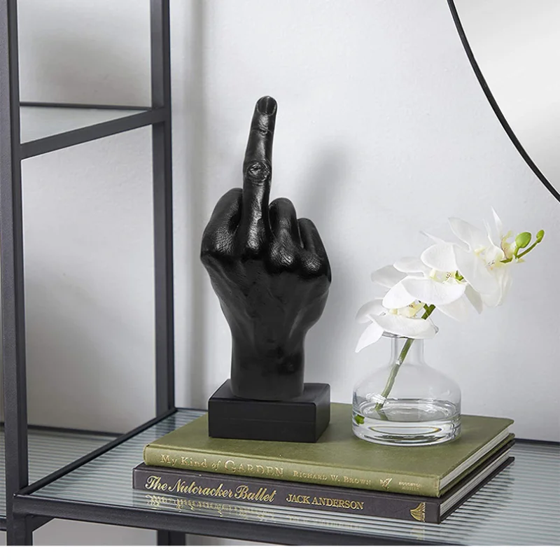 

Статуэтка ручной работы, поделки для дома, гостиной, настольные украшения, домашний декор, жест среднего пальца, скульптура, полимерный материал