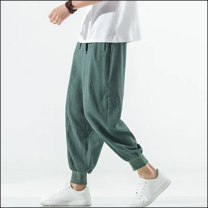 

Joggers Men Pants Thin 2022 Summer Light Weight Japanese Streetwear Trousers Casual Loose Ankle-Length Harem Pants