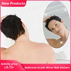 Акриловые наклейки 3D сделай сам для дома и ванной комнаты, зеркальные наклейки с отражающей поверхностью и овальным рисунком, украшение для ванной комнаты
