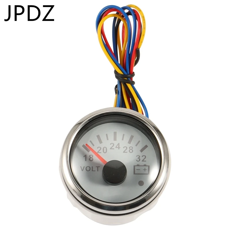 

Motorcycle Volt Meter Gauge 8-16 Volts Caravan Boat Marine Voltmeter Auto Replacement Parts Gauges White 52mm