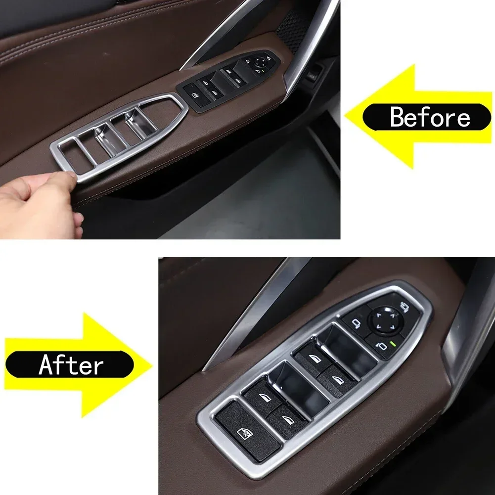 

4x электрический переключатель подъема окна двери автомобиля, декоративная крышка для BMW U11 2023-2024, новая горячая распродажа, аксессуары для интерьера двери автомобиля Durabl