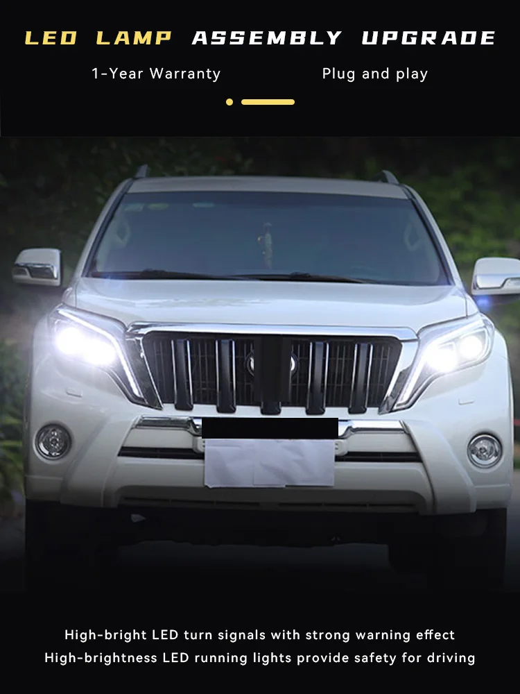 Фара для Toyota Prado LC150 2014-2017 автомобильные фары DRL Dynamic 2017 новейший дизайн