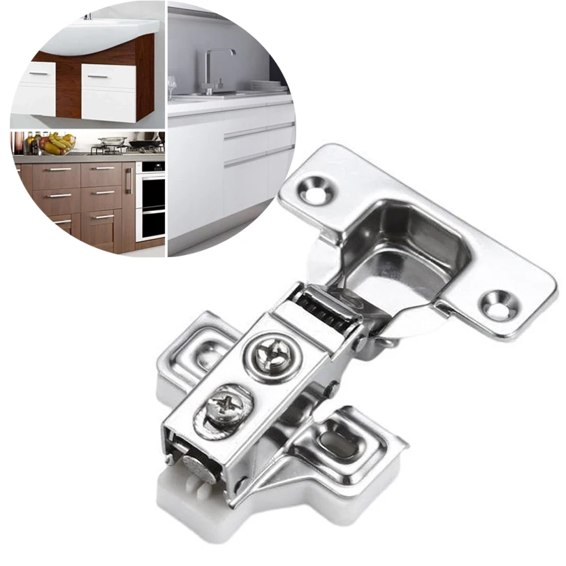 Cabinet Hinge Cabinet Short Arm Kitchen Cabinet Hinge with Hydraulic Damper 1/2 Inch Overlay Fit for Face Frame Door