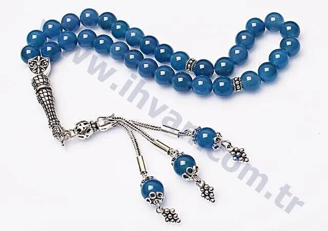IQRAH Agate Stone Rosary (925 Sterling Lunar)