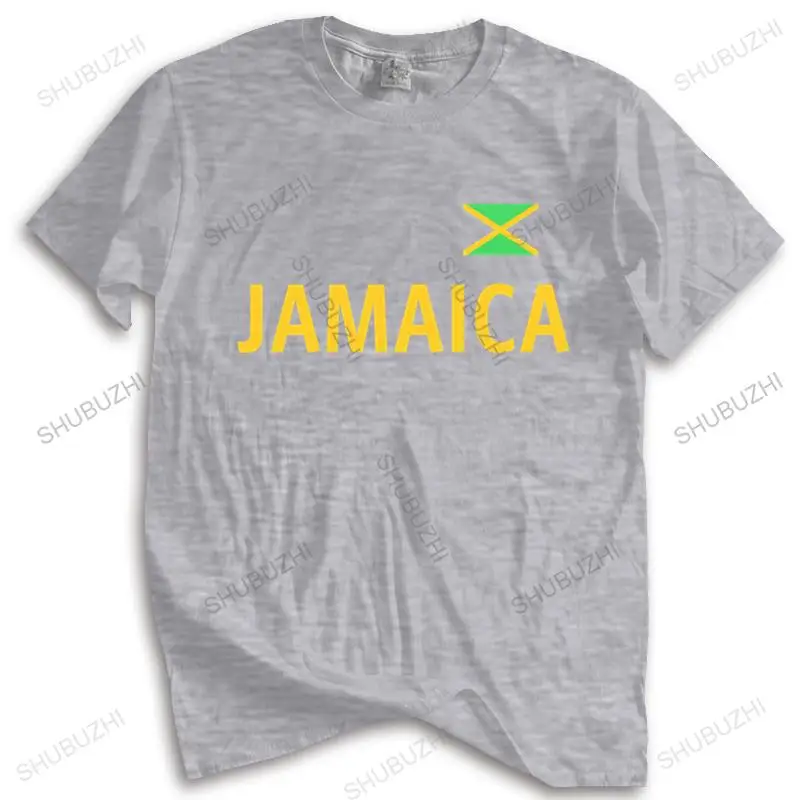 

summer t-shirt shubuzhi brand teeshirt JAMAICA T-Shirt schwarz/gelb mit Flagge jamaica rasta reggae unisex t-shirt loose