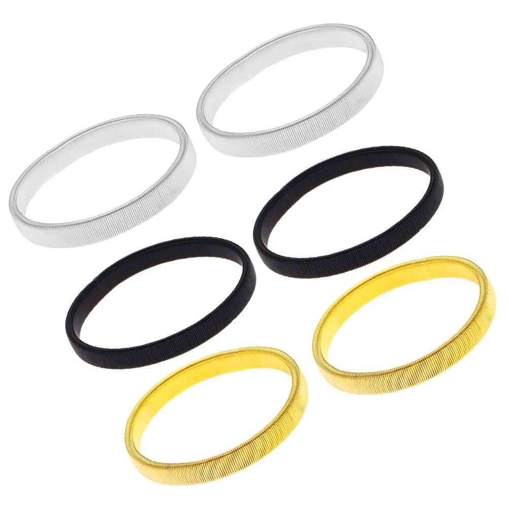 

6pcs Elastic Armband Metal Arm Ring Shirts Sleeve Armband Fashion Men Bracelet