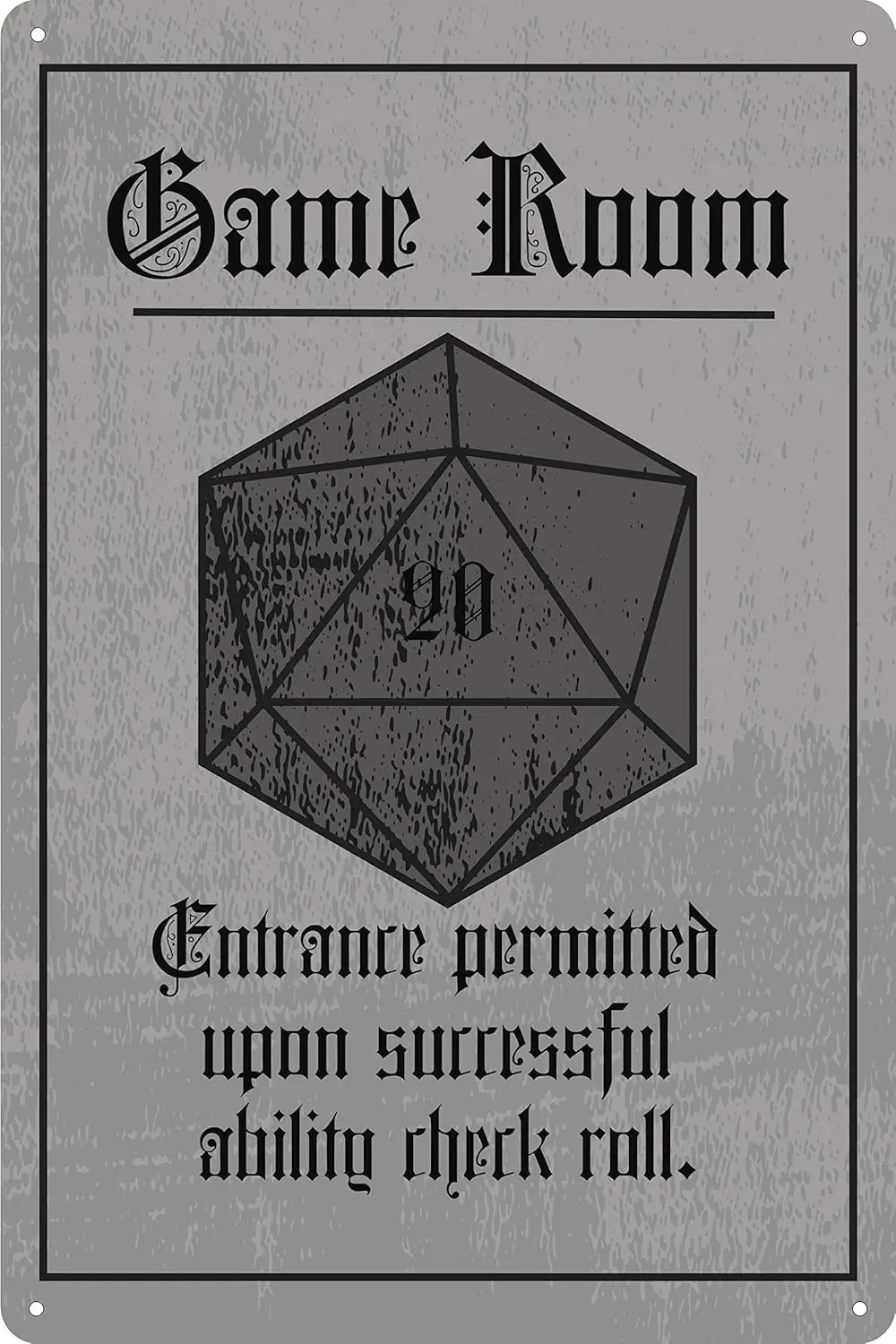 Игровая комната Sgn 12 x 8 дюймов Настольные игры для хобби Man Cave D20 RPG Тематический Gamer