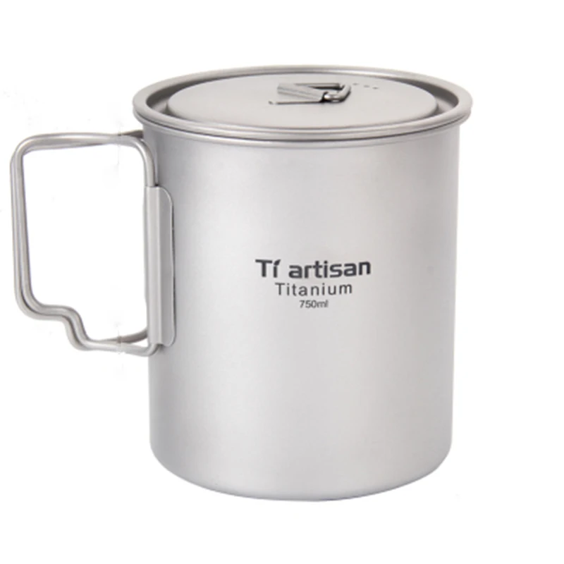 

Tiartisan столовая посуда для кемпинга титановая чашка ультралегкий горшок для походов 750 мл уличная кружка для приготовления пищи и пикника с крышкой складные ручки