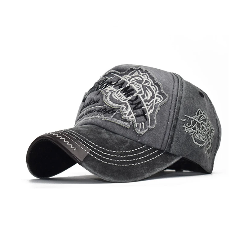 

CNTANG New Men's Baseball Cap Summer Fashion Cotton Tiger Head Embroidered Hip Hop Caps Snapback Casual Outdoor Sun Hat For Men
