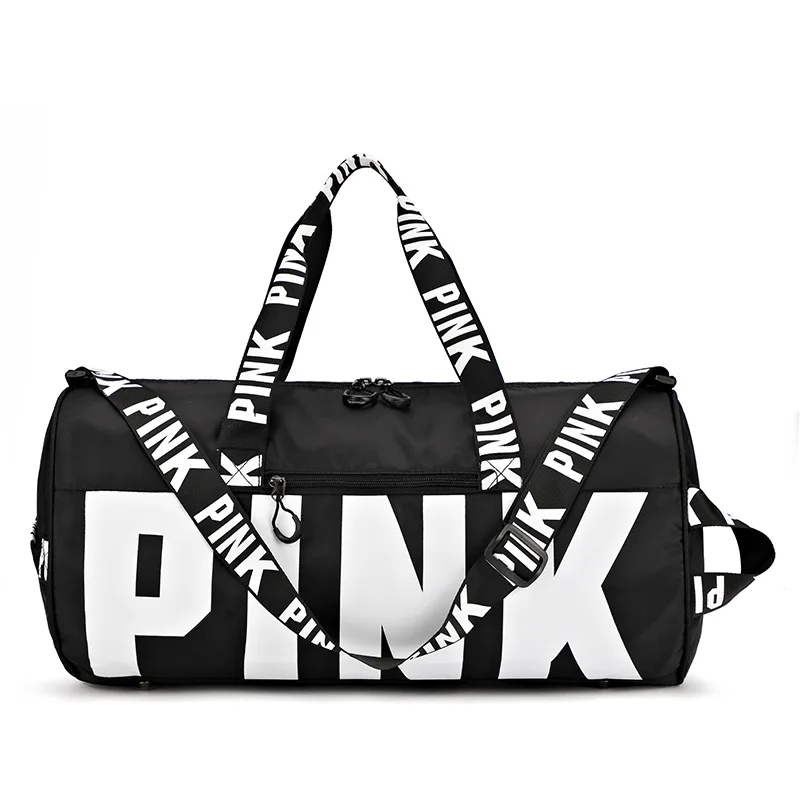 Women Pink Travel Bag Female Fitness Training Duffle Bag For Trip Large Capacity Waterproof Gym Sport Bag Luggage Bag images - 6