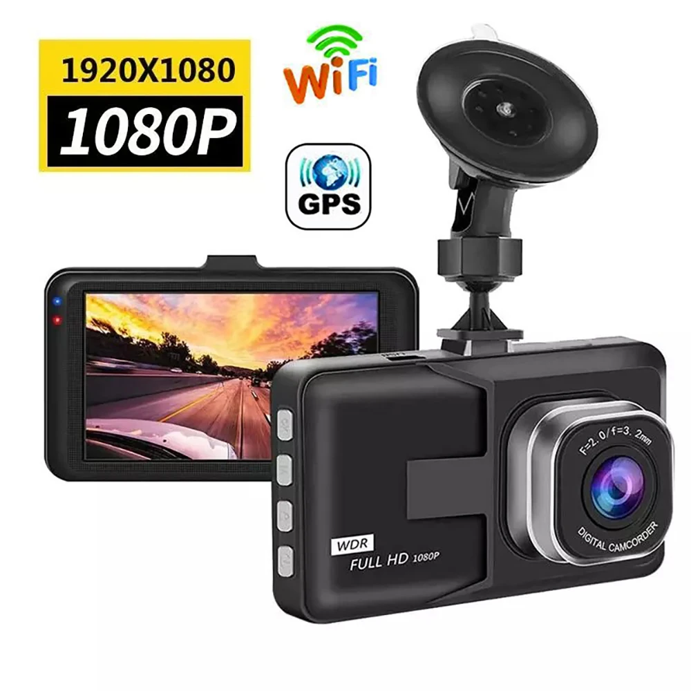 

Dash Cam WiFi Full HD 1080P Car DVR Rear View Reversing Camera Video Recorder Night Vision Auto Dashcam GPS Tracker Black Box
