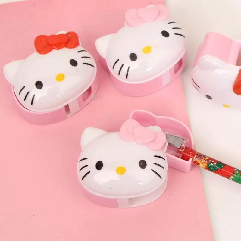 

Kawaii Sanrios Pencil Sharpener Cute Hellow Kittys Cartoon Anime Student Pencil Sharpener Stationery Toys for Kids Gifts