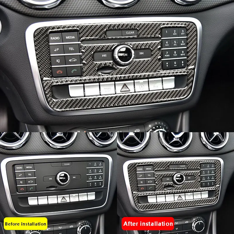 

Carbon Fiber CD Air Conditioning Control Panel Cover Trim For Mercedes Benz A Class GLA CLA 2016 2017 2018 2019