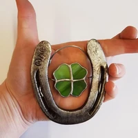 four leaf clover lucky horseshoe home decorations metal four leaf clover horseshoe hangings living room decoration accessories