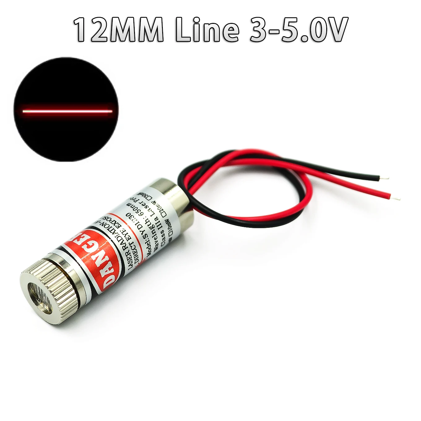 Головка лазерного модуля 650 нм 5 МВт с красной точкой/линией/крестом стеклянная