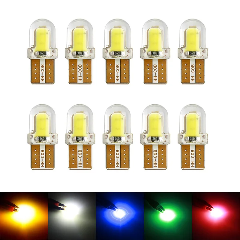 

2000Pcs 4 Chips COB Light Car LED W5W T10 194 168 W5W 4SMD For Parking Bulb Wedge Clearance Lamp Silica gel Car License Light