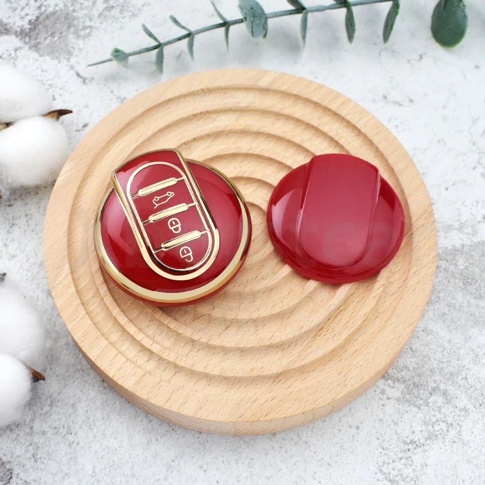 

Чехол для автомобильного ключа с золотым краем из ТПУ для BMW Mini COOPERS COUNTRYMAN ONE JCW CLUBMAN F56 F55 F54 F57 F60 Roadster